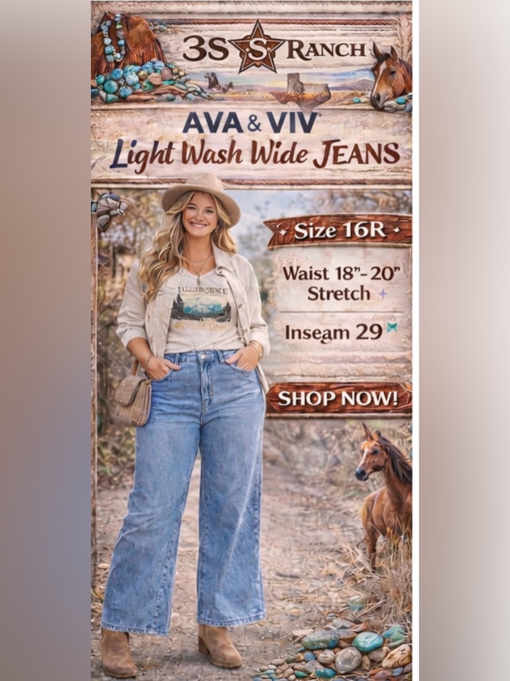 🌟 Ava & Viv Light Wash Wide Leg Jeans | Size 16R | NWT 🌟